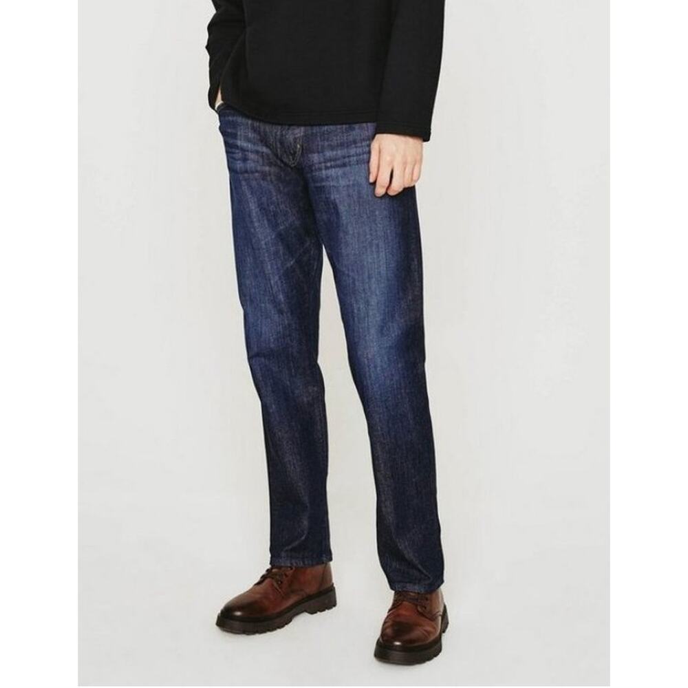 BRAGG Men's Indigo Fitted Waist Straight Leg Jeans 33x30